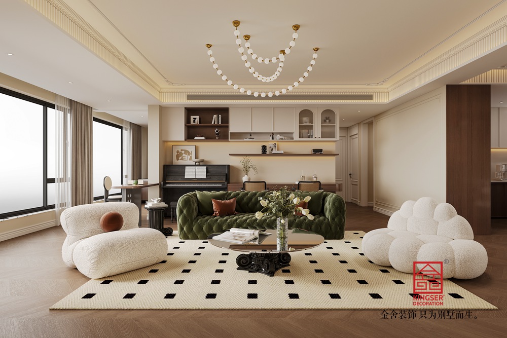 高薪苑190平米中古風裝修-客廳