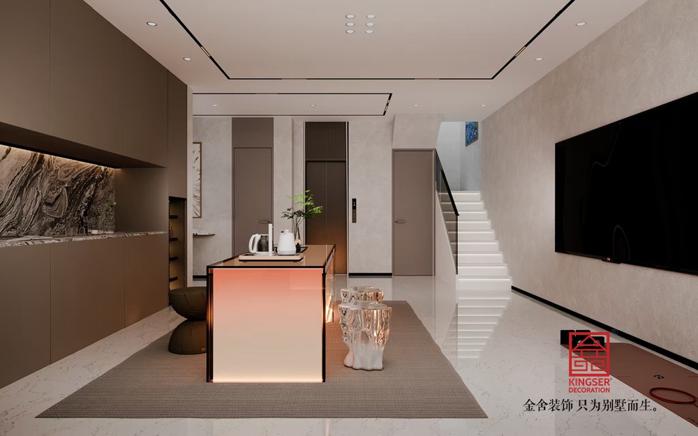 西山林語別墅360平米極簡風格裝修-書房